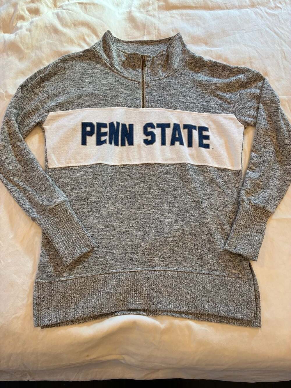 Chicka-d Penn State Women's  Quarter Zip Pullover Gray S Small Football